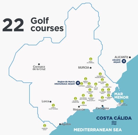 Golf in Murcia Golf Course Map